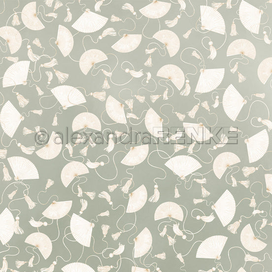 P-AR-10.4105 Design paper "Fächer auf Elegant-Salvia" - A.RENKE