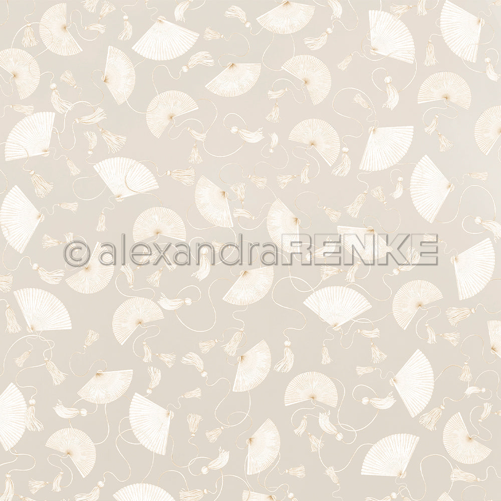 P-AR-10.4107 Design paper "Fächer auf Elegant-Grau" - A.RENKE