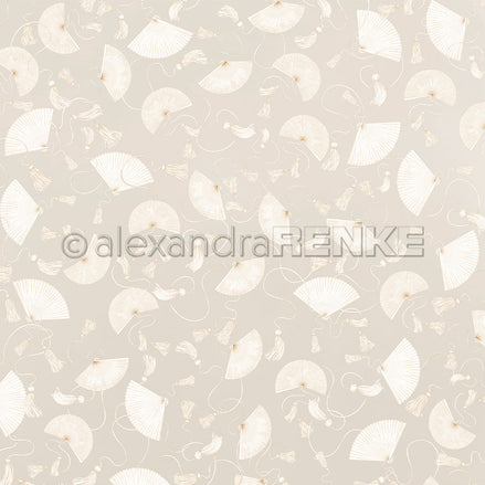 P-AR-10.4107 Design paper "Fächer auf Elegant-Grau" - A.RENKE