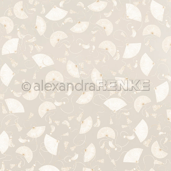 P-AR-10.4107 Design paper "Fächer auf Elegant-Grau" - A.RENKE