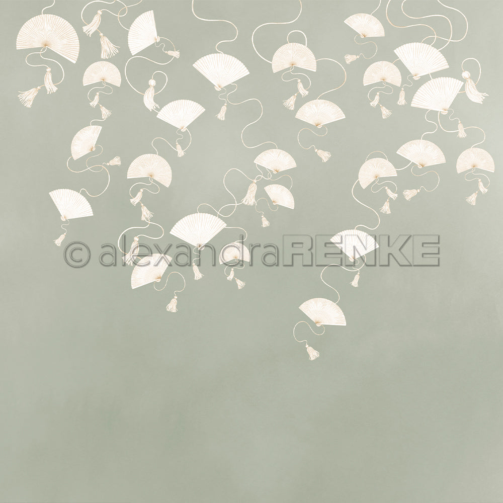P-AR-10.4110 Design paper "Fächer hängend auf Elegant-Salvia" - A.RENKE