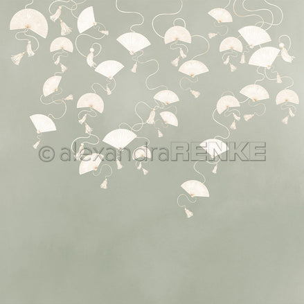 P-AR-10.4110 Design paper "Fächer hängend auf Elegant-Salvia" - A.RENKE