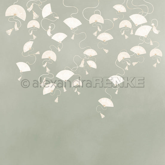 P-AR-10.4110 Design paper "Fächer hängend auf Elegant-Salvia" - A.RENKE