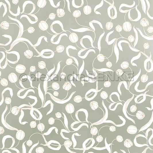 P-AR-10.4115 Design paper "Tulpen auf Elegant-Salvia" - A.RENKE