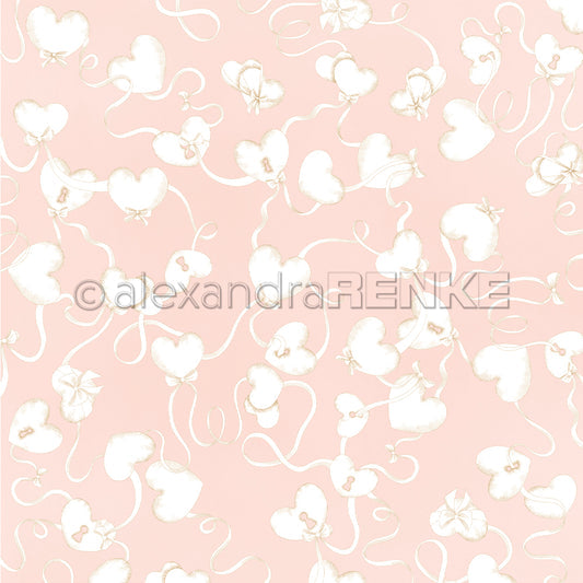 P-AR-10.4117 Design paper "Herzen auf Rosa" - A.RENKE