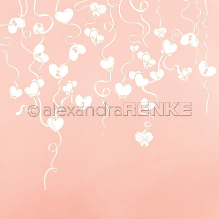 P-AR-10.4118 Design paper "Herzen hängend auf Elegant-Rosa" - A.RENKE