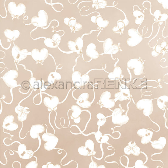 P-AR-10.4119 Design paper "Herzen auf Elegant-Beige" - A.RENKE