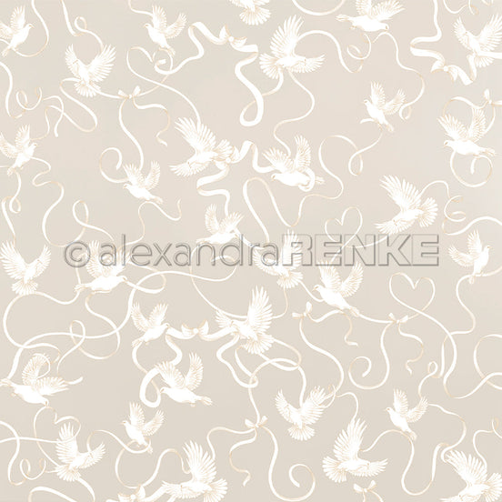 P-AR-10.4120 Design paper "Tauben auf Elegant-Grau" - A.RENKE
