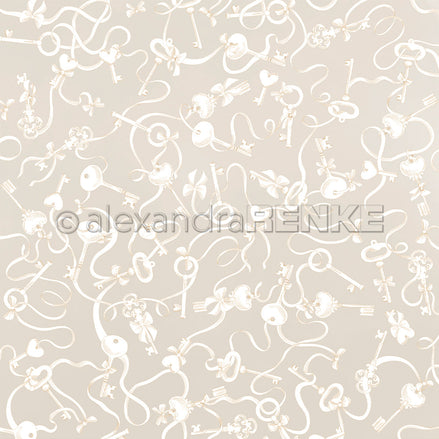 P-AR-10.4124 Design paper "Schlüssel auf Elegant-Grau" - A.RENKE