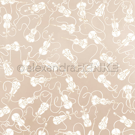 P-AR-10.4126 Design paper "Geigen auf Elegant-Beige" - A.RENKE