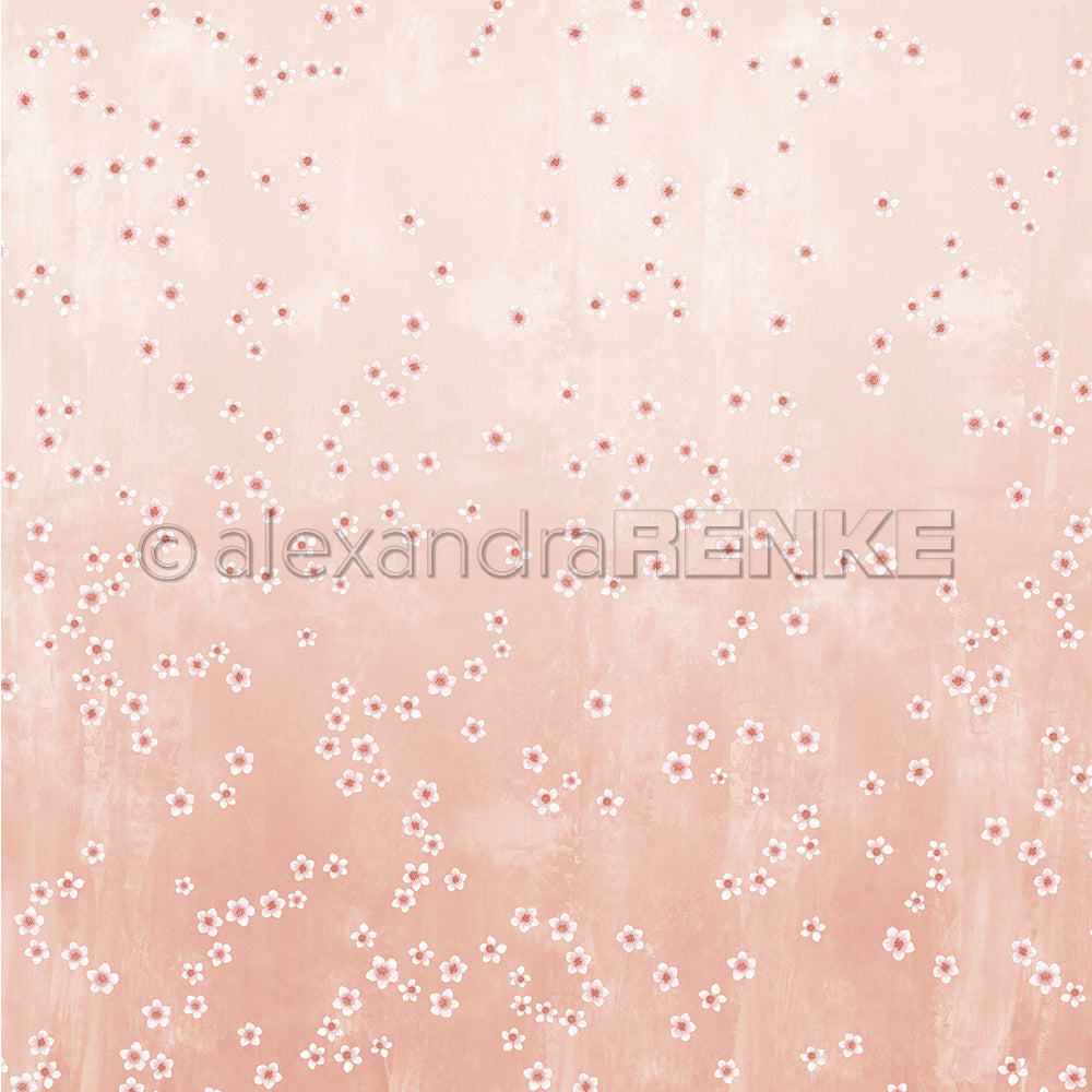 P-AR-10.4152 Design paper "Kirschblüten auf Korallrosa" - A.RENKE
