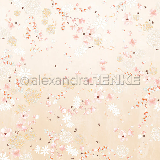 P-AR-10.4180 Design paper "Florale Blütenkomposition auf Melange" - A.RENKE