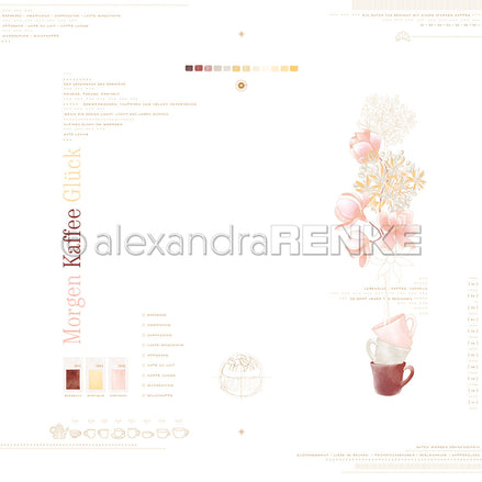 Designpapier 'Morgen Kaffe Glück Layout' 200g/m²