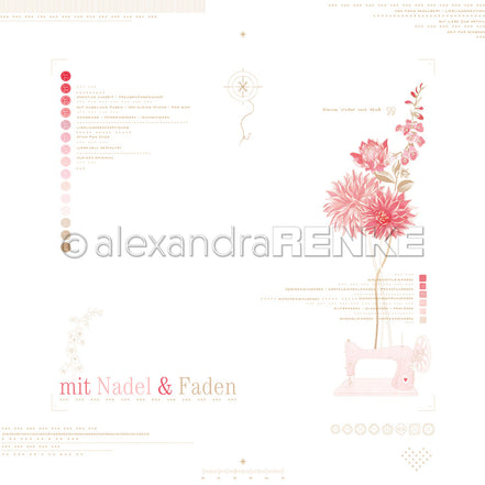 Designpapier 'Mit Nadel & Faden Layout' 200g/m²