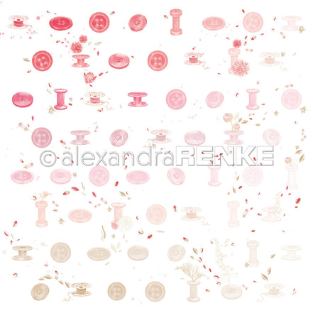 Designpapier 'Floraler Knopf-Garnrapport' 200g/m²