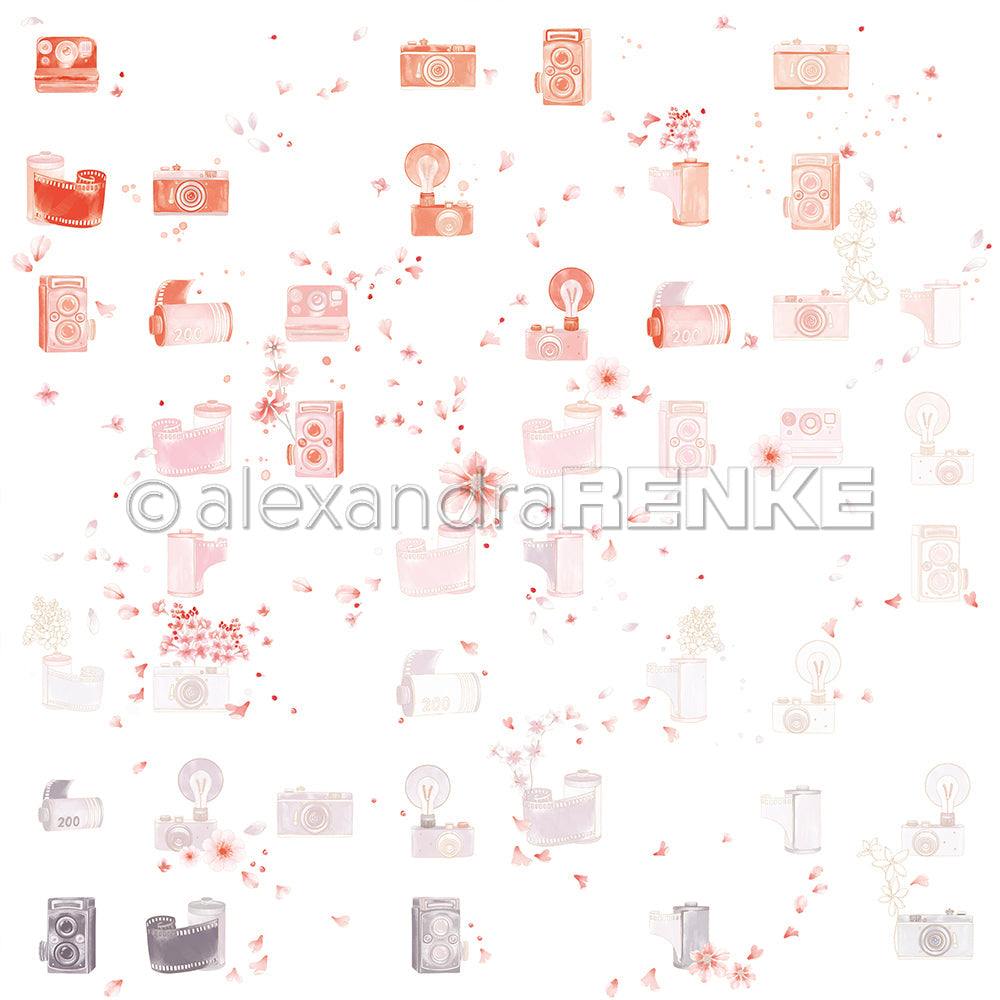 Designpapier 'Floraler Fotorapport' 200g/m²