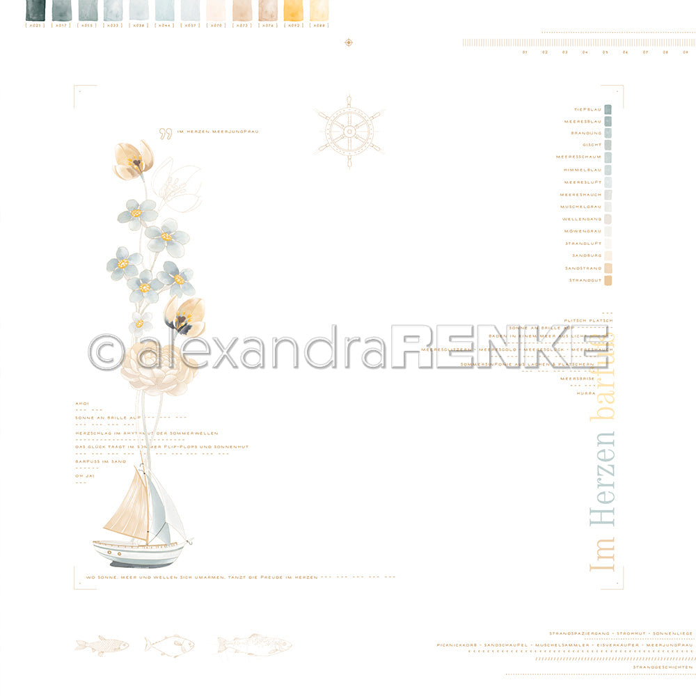Designpapier 'Im Herzen barfuß Layout' 200g/m²