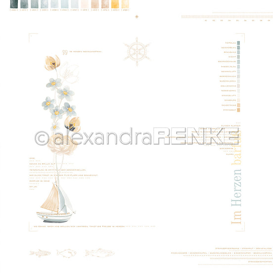 Designpapier 'Im Herzen barfuß Layout' 200g/m²
