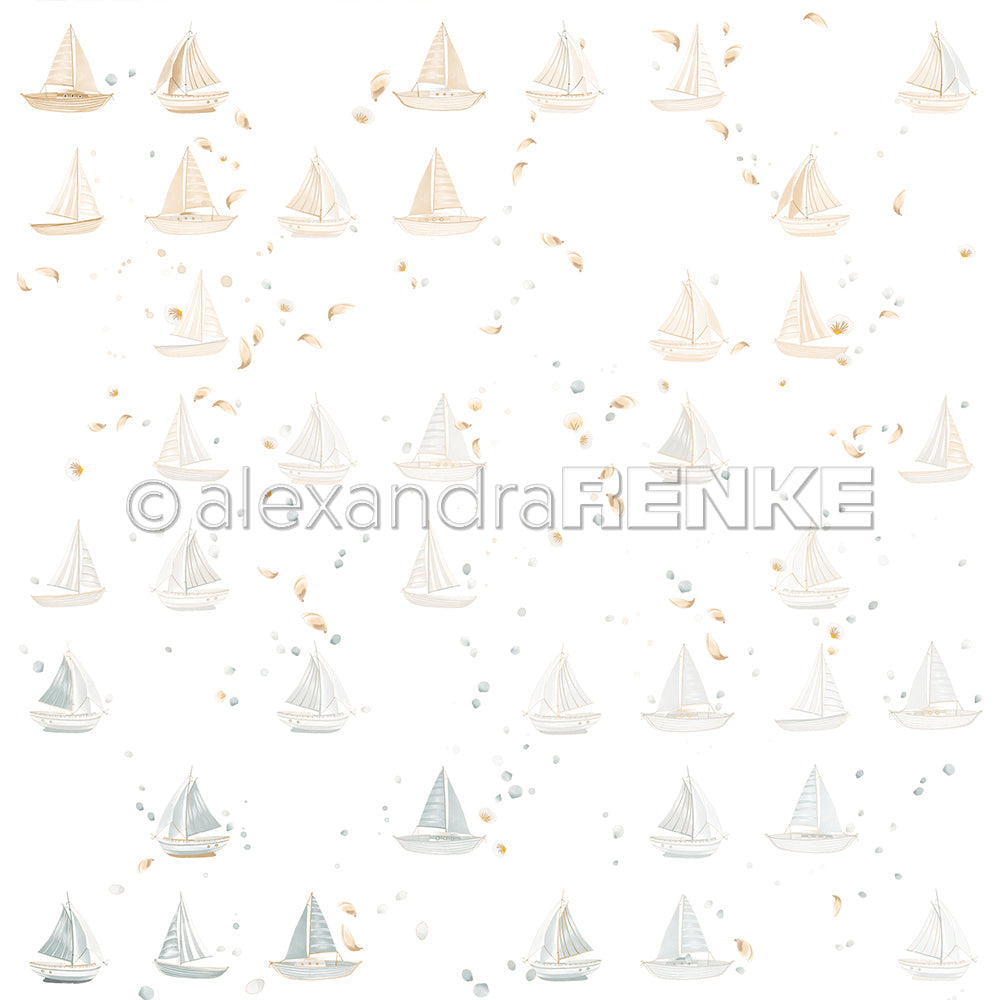Designpapier 'Floraler Schiffsrapport' 200g/m²