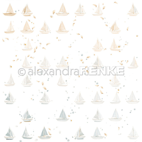 Designpapier 'Floraler Schiffsrapport' 200g/m²