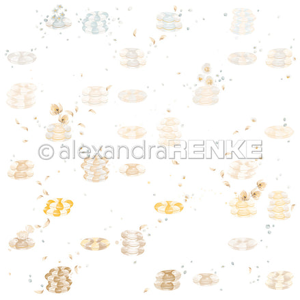 Designpapier 'Floraler Schwimmringrapport' 200g/m²