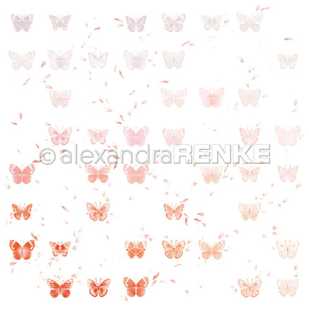 Designpapier 'Floraler Schmetterlingsrapport 02' 200g/m²