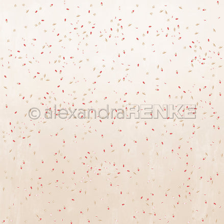 Designpapier 'Kleine Knospen auf Puderbeige' 200g/m²