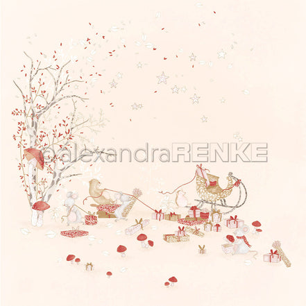 Design Paper 'Weihnachtsmäuse Geschenke-Schlitten' A. RENKE
