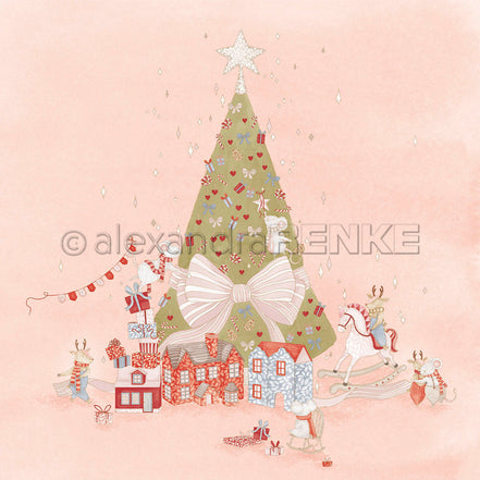 Design Paper 'Weihnachtsmäuse unter dem Baum' A. RENKE