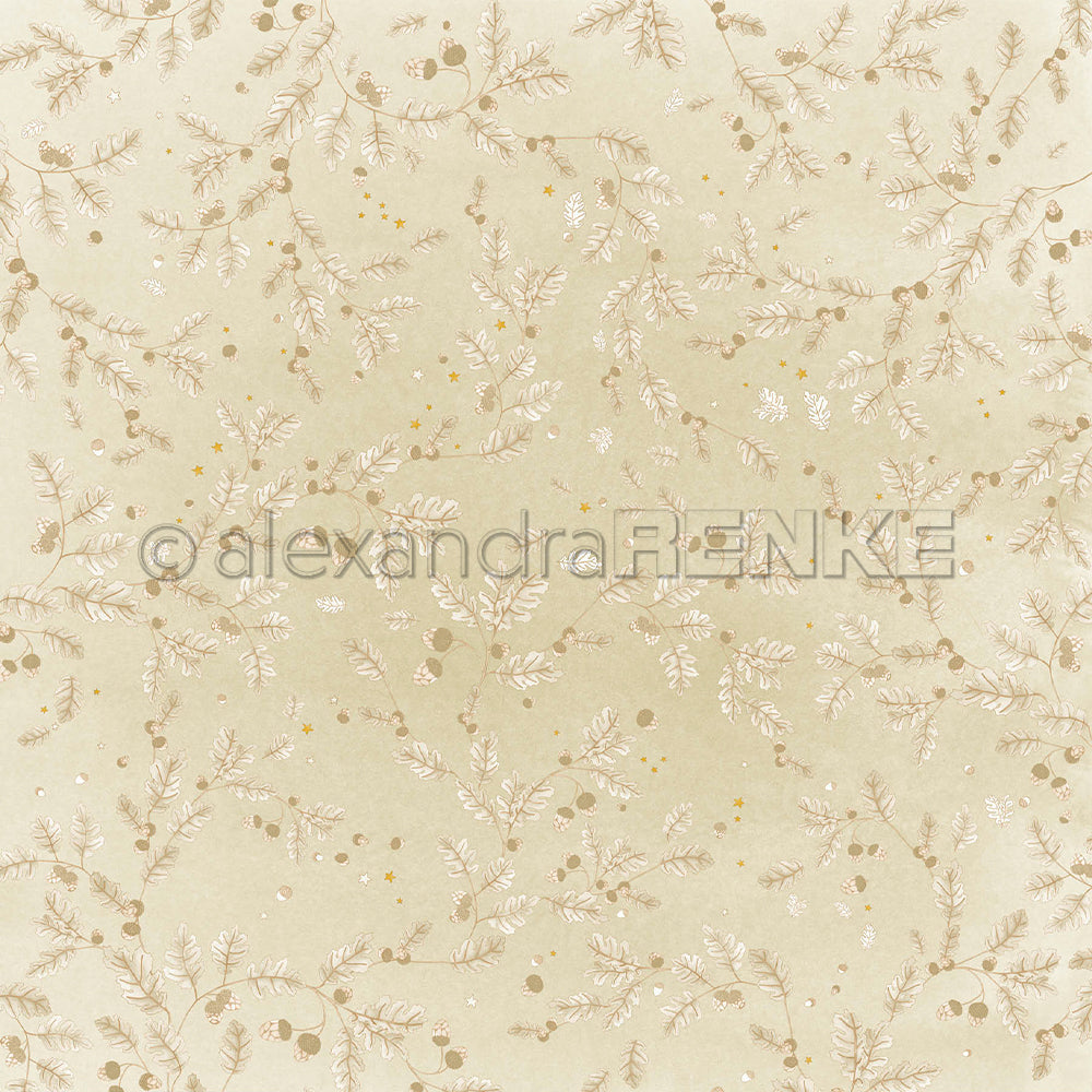 Design Paper 'Eichenwirbel auf Grün' A. RENKE