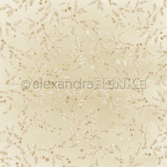 Design Paper 'Eichenwirbel auf Grün' A. RENKE
