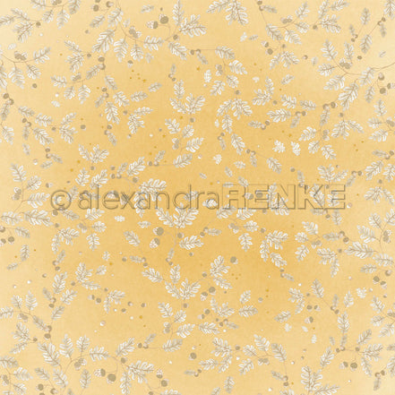 Design Paper 'Eichenwirbel auf Senfgelb' A. RENKE