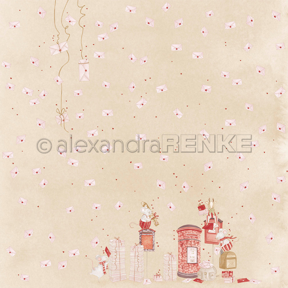 Design Paper 'Weihnachtsmäuse die Post ist da' A. RENKE
