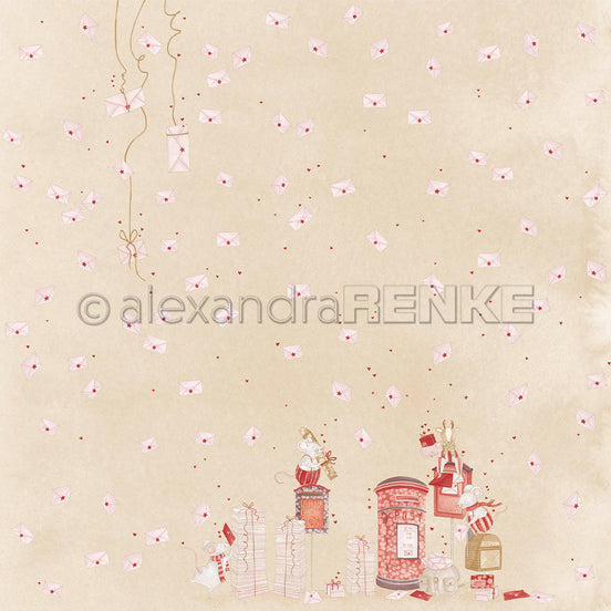 Design Paper 'Weihnachtsmäuse die Post ist da' A. RENKE