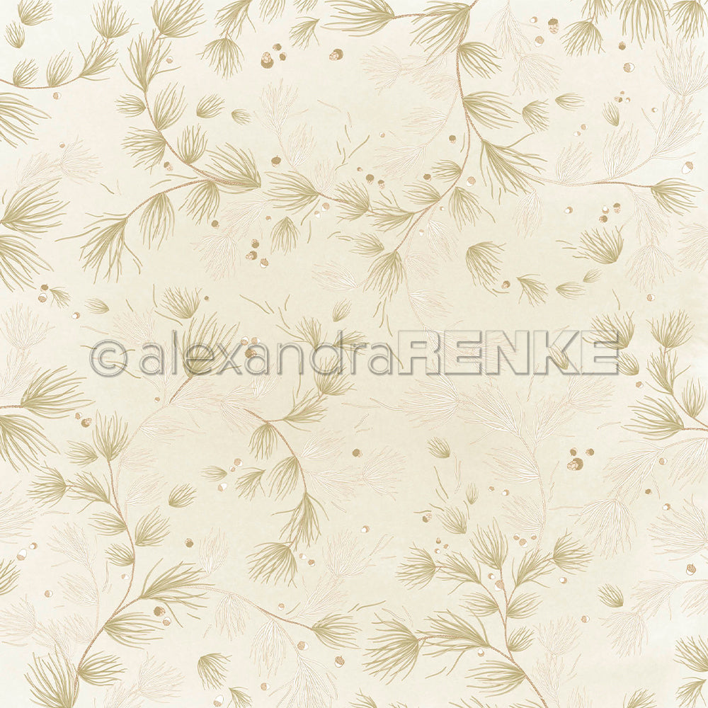 Design Paper 'Nadelwirbel auf Blass Grün' A. RENKE