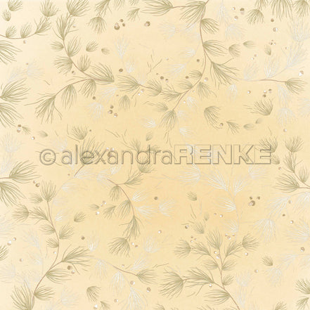 Design Paper 'Nadelwirbel auf Blass Senfgelb' A. RENKE