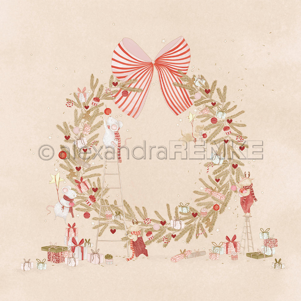 Design Paper 'Weihnachtsmäuse Zeit zu Schmücken' A. RENKE