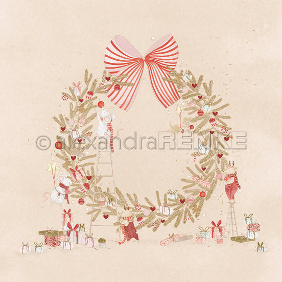 Design Paper 'Weihnachtsmäuse Zeit zu Schmücken' A. RENKE
