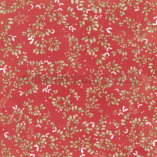 Design Paper 'Mistelwirbel auf Rot' A. RENKE
