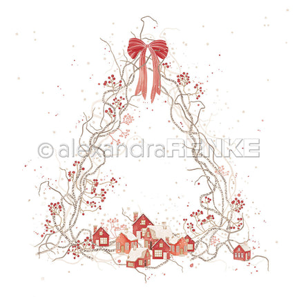 Design Paper 'Beerenkranz mit Winterstadt' A. RENKE