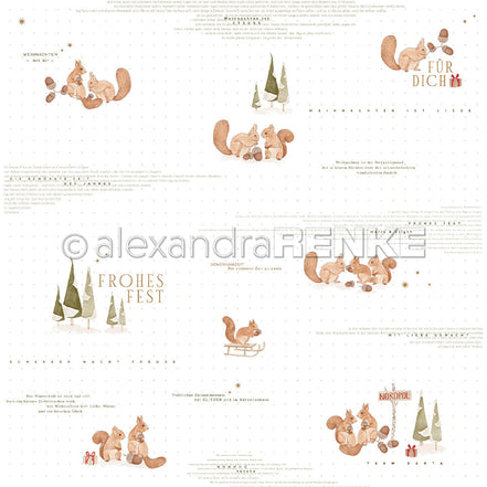 Design Paper 'Eichhörnchen Szenen mit Typo' A. RENKE