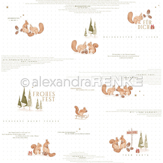 Design Paper 'Eichhörnchen Szenen mit Typo' A. RENKE