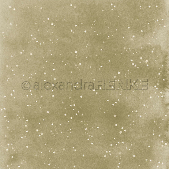 Design Paper 'Kleine Sterne auf Moosgrün' A. RENKE