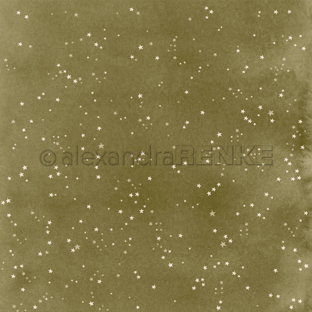 Design Paper 'Kleine Sterne auf Schattengrün' A. RENKE