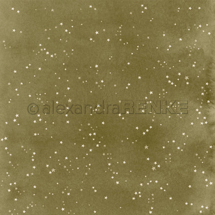 Design Paper 'Kleine Sterne auf Schattengrün' A. RENKE