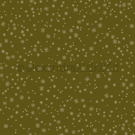 Design Paper 'Schneeflocken auf Schattengrün' A. RENKE