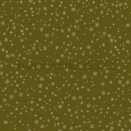 Design Paper 'Schneeflocken auf Schattengrün' A. RENKE
