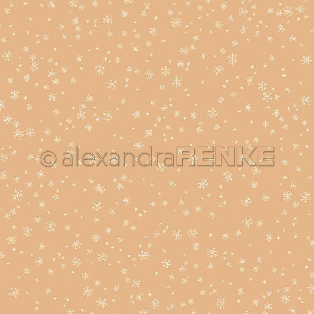 Design Paper 'Schneeflocken auf Lieblingsbeige' A. RENKE