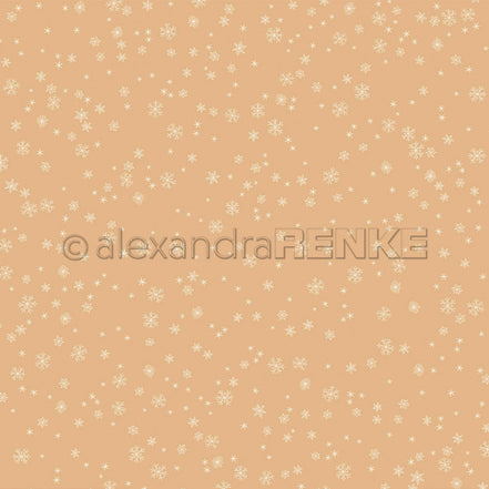 Design Paper 'Schneeflocken auf Lieblingsbeige' A. RENKE