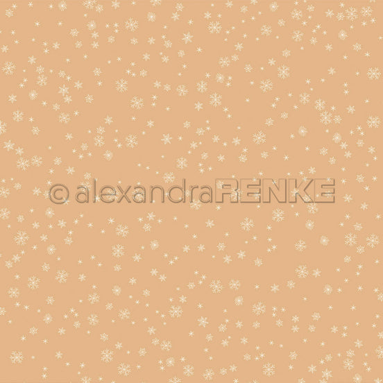 Design Paper 'Schneeflocken auf Lieblingsbeige' A. RENKE